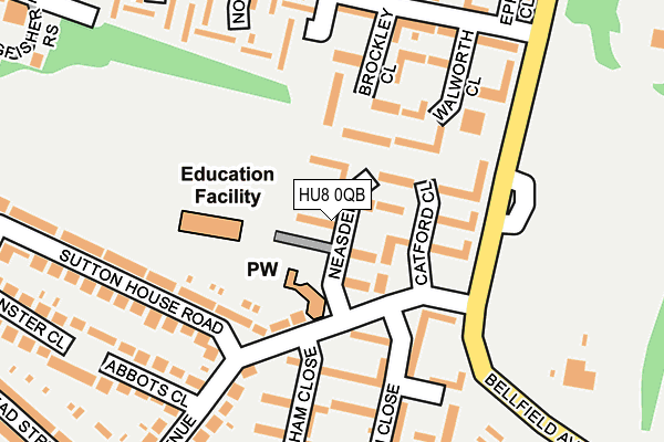 HU8 0QB map - OS OpenMap – Local (Ordnance Survey)