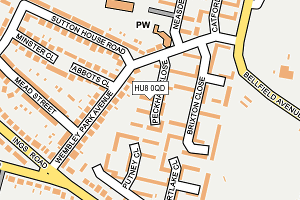 HU8 0QD map - OS OpenMap – Local (Ordnance Survey)