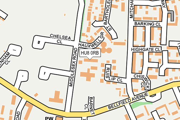 HU8 0RB map - OS OpenMap – Local (Ordnance Survey)