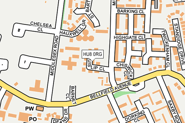 HU8 0RG map - OS OpenMap – Local (Ordnance Survey)