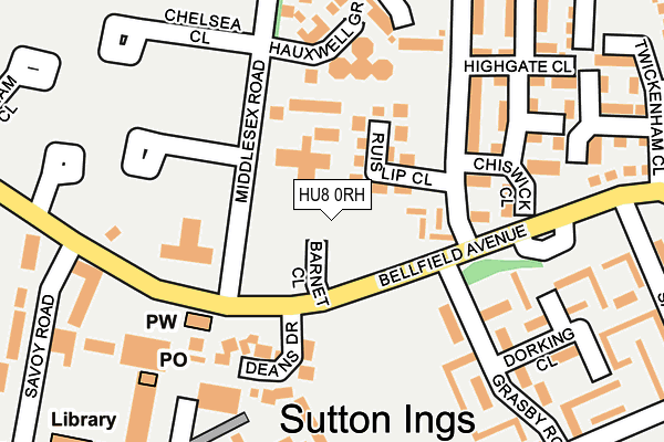 HU8 0RH map - OS OpenMap – Local (Ordnance Survey)