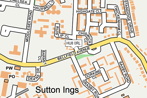 HU8 0RL map - OS OpenMap – Local (Ordnance Survey)