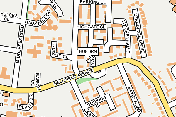 HU8 0RN map - OS OpenMap – Local (Ordnance Survey)