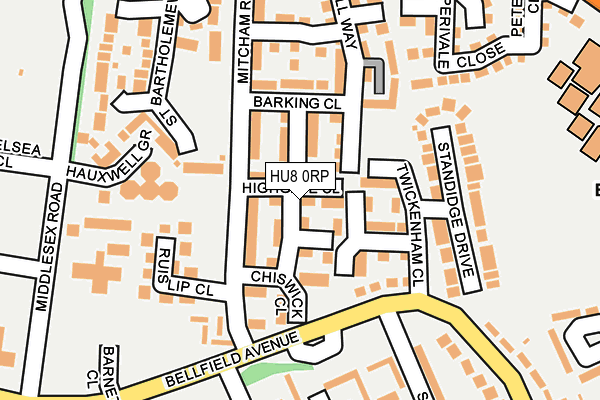 HU8 0RP map - OS OpenMap – Local (Ordnance Survey)