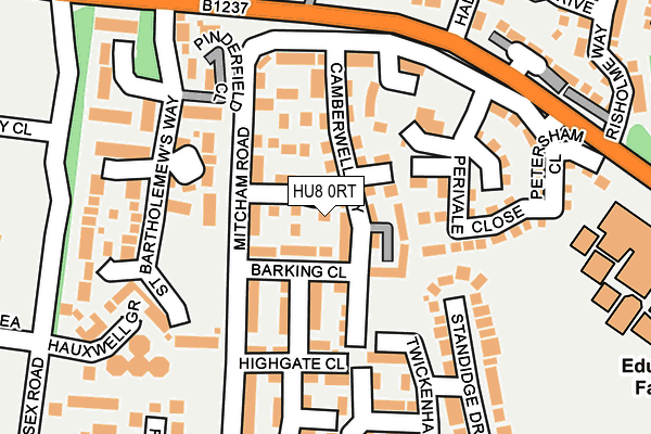 HU8 0RT map - OS OpenMap – Local (Ordnance Survey)