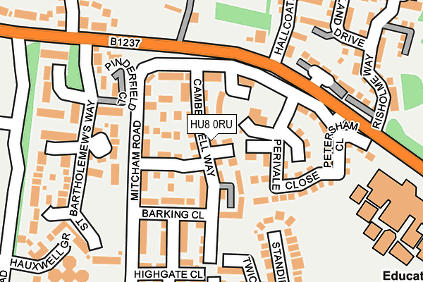 HU8 0RU map - OS OpenMap – Local (Ordnance Survey)