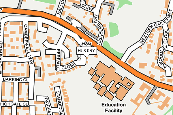 HU8 0RY map - OS OpenMap – Local (Ordnance Survey)