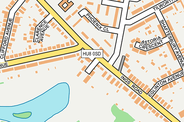 HU8 0SD map - OS OpenMap – Local (Ordnance Survey)