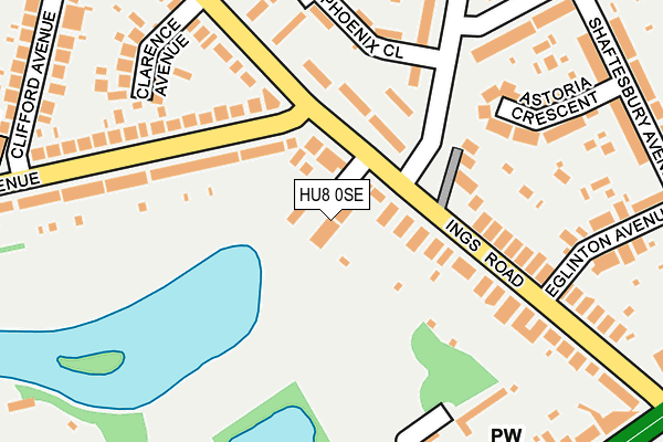 HU8 0SE map - OS OpenMap – Local (Ordnance Survey)