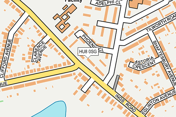 HU8 0SG map - OS OpenMap – Local (Ordnance Survey)