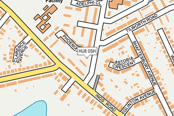 HU8 0SH map - OS OpenMap – Local (Ordnance Survey)