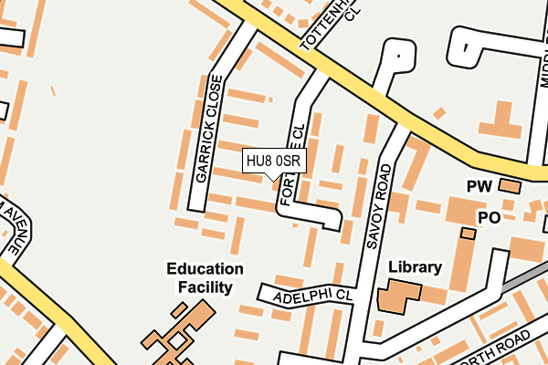 HU8 0SR map - OS OpenMap – Local (Ordnance Survey)