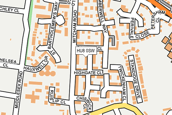 HU8 0SW map - OS OpenMap – Local (Ordnance Survey)