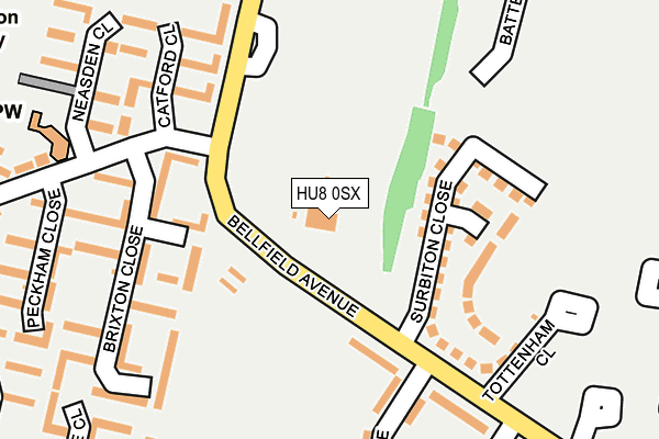 HU8 0SX map - OS OpenMap – Local (Ordnance Survey)