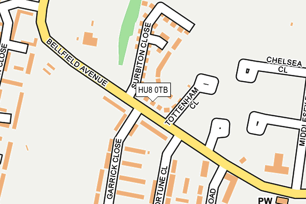 HU8 0TB map - OS OpenMap – Local (Ordnance Survey)