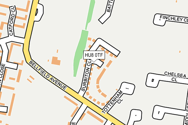 HU8 0TF map - OS OpenMap – Local (Ordnance Survey)