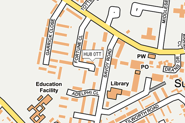 HU8 0TT map - OS OpenMap – Local (Ordnance Survey)