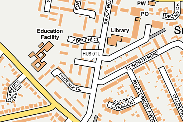 HU8 0TU map - OS OpenMap – Local (Ordnance Survey)