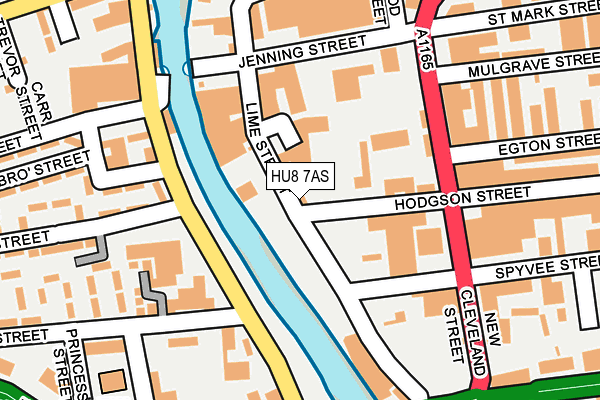 HU8 7AS map - OS OpenMap – Local (Ordnance Survey)