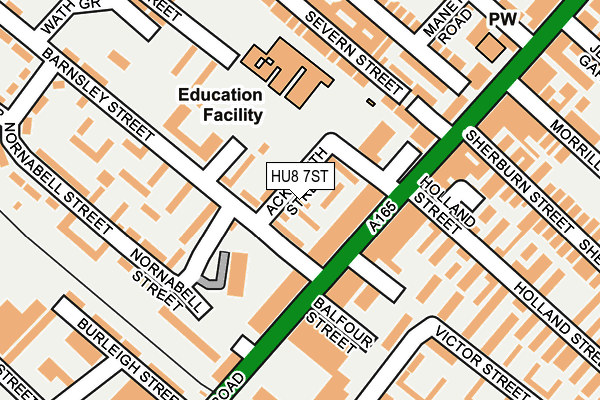 HU8 7ST map - OS OpenMap – Local (Ordnance Survey)