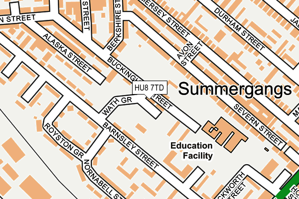 HU8 7TD map - OS OpenMap – Local (Ordnance Survey)