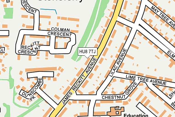 HU8 7TJ map - OS OpenMap – Local (Ordnance Survey)