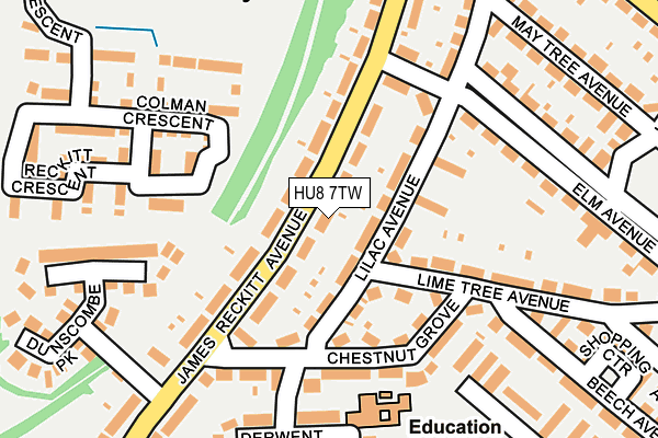 HU8 7TW map - OS OpenMap – Local (Ordnance Survey)