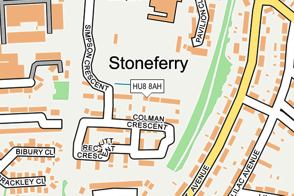 HU8 8AH map - OS OpenMap – Local (Ordnance Survey)