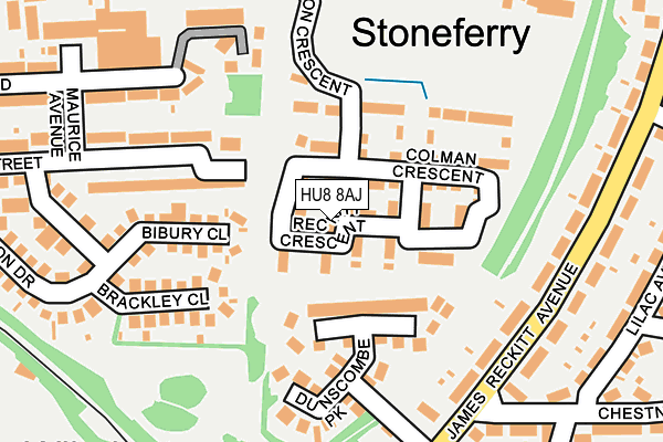 HU8 8AJ map - OS OpenMap – Local (Ordnance Survey)