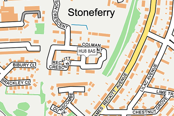 HU8 8AS map - OS OpenMap – Local (Ordnance Survey)