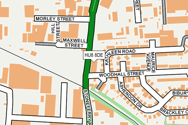 HU8 8DE map - OS OpenMap – Local (Ordnance Survey)