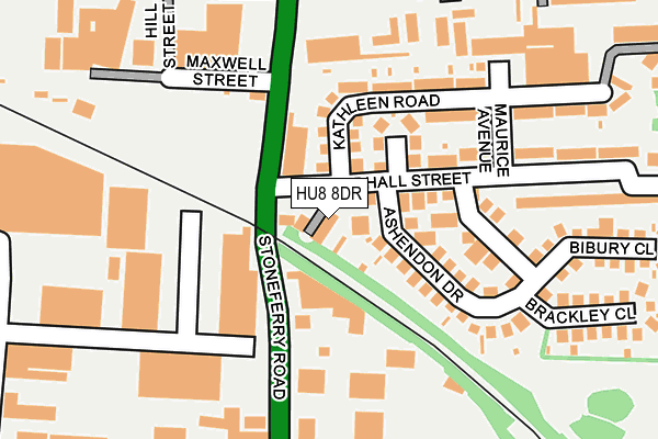 HU8 8DR map - OS OpenMap – Local (Ordnance Survey)