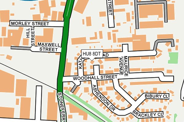 HU8 8DT map - OS OpenMap – Local (Ordnance Survey)