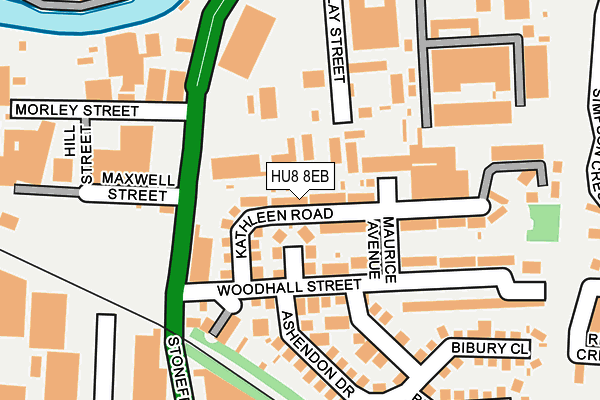 HU8 8EB map - OS OpenMap – Local (Ordnance Survey)