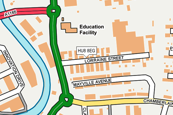 HU8 8EG map - OS OpenMap – Local (Ordnance Survey)