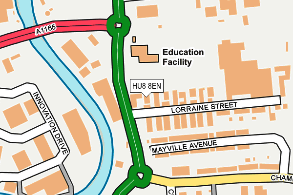 HU8 8EN map - OS OpenMap – Local (Ordnance Survey)