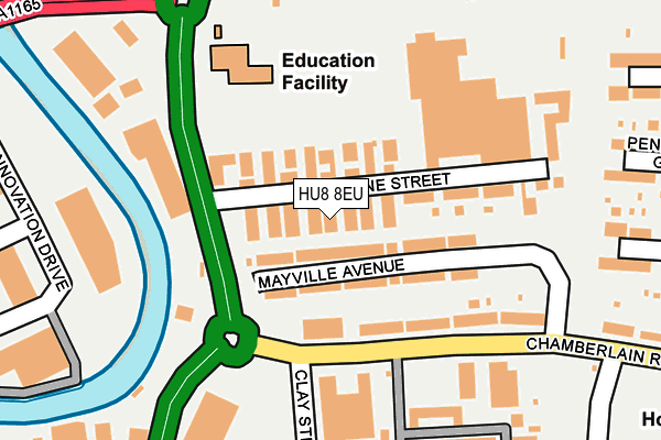 HU8 8EU map - OS OpenMap – Local (Ordnance Survey)