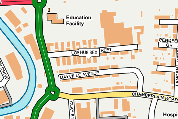 HU8 8EX map - OS OpenMap – Local (Ordnance Survey)