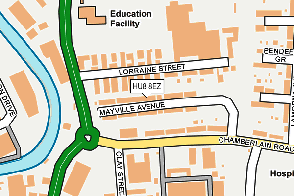 HU8 8EZ map - OS OpenMap – Local (Ordnance Survey)