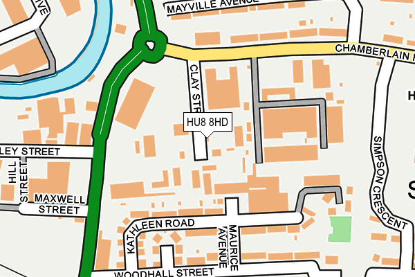 HU8 8HD map - OS OpenMap – Local (Ordnance Survey)