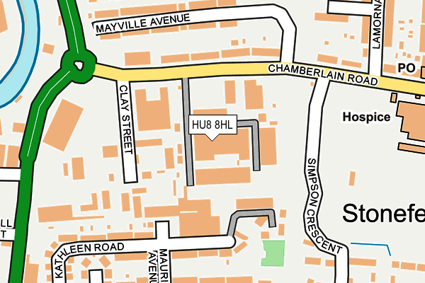 HU8 8HL map - OS OpenMap – Local (Ordnance Survey)