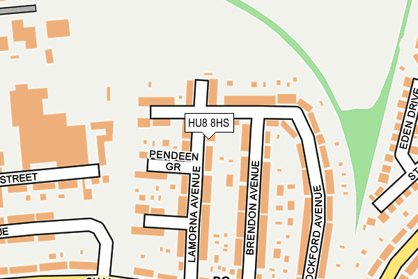 HU8 8HS map - OS OpenMap – Local (Ordnance Survey)