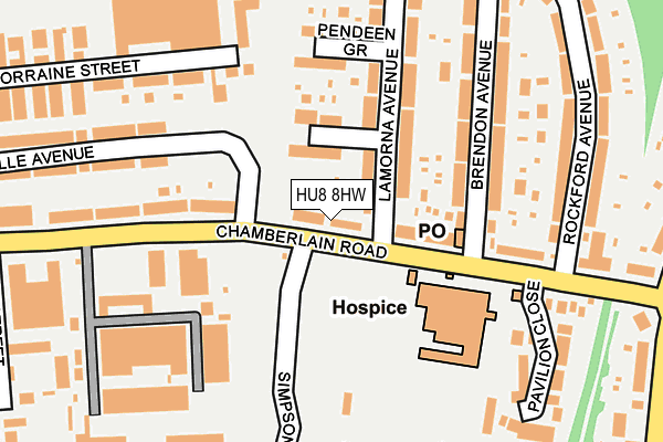 HU8 8HW map - OS OpenMap – Local (Ordnance Survey)