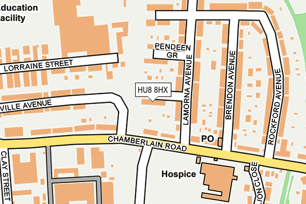 HU8 8HX map - OS OpenMap – Local (Ordnance Survey)