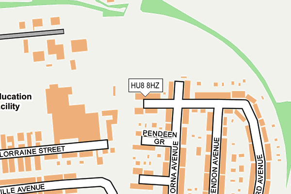 HU8 8HZ map - OS OpenMap – Local (Ordnance Survey)
