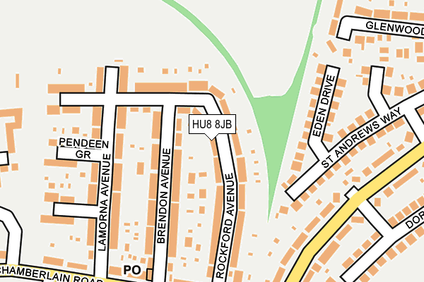 HU8 8JB map - OS OpenMap – Local (Ordnance Survey)