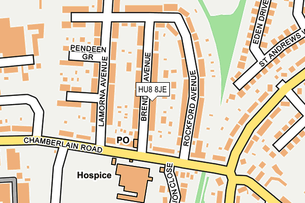 HU8 8JE map - OS OpenMap – Local (Ordnance Survey)