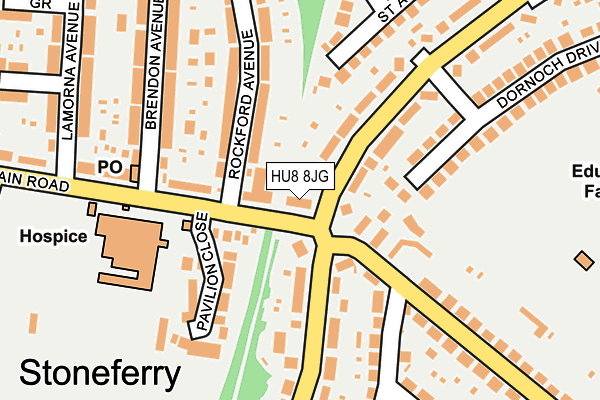 HU8 8JG map - OS OpenMap – Local (Ordnance Survey)