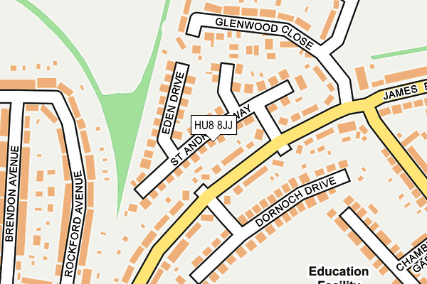 HU8 8JJ map - OS OpenMap – Local (Ordnance Survey)