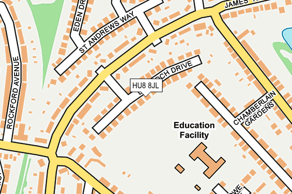 HU8 8JL map - OS OpenMap – Local (Ordnance Survey)